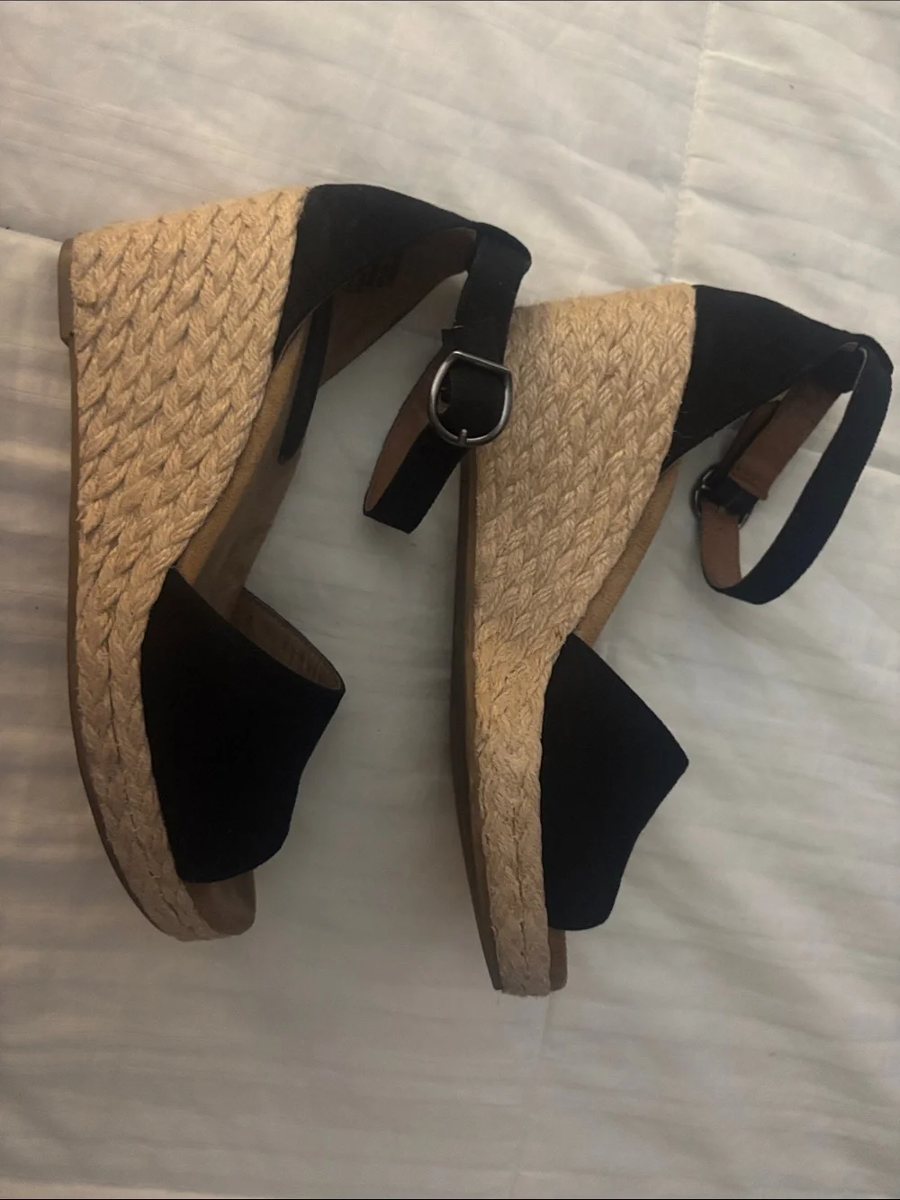 Style & Co Black Espadrille Wedge Sandals with Ankle Strap